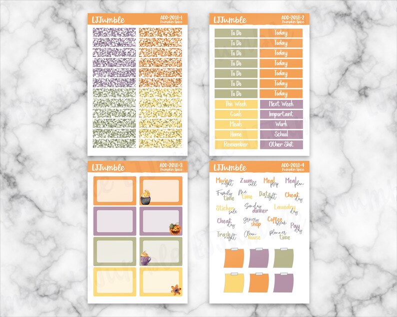 Pumpkin Spice-2018 Weekly Planner Sticker Kit7x9 Vertical Planner LayoutDecorative Stickers