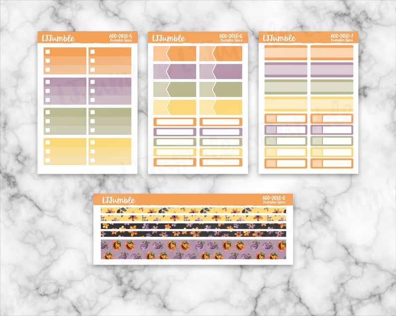 Pumpkin Spice-2018 Weekly Planner Sticker Kit7x9 Vertical Planner LayoutDecorative Stickers