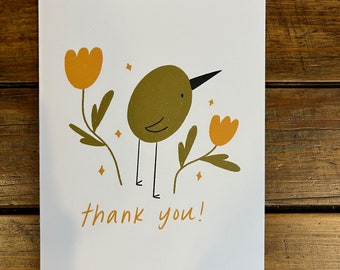 Cute Bird Thank You Pack of 10 Greeting Cards