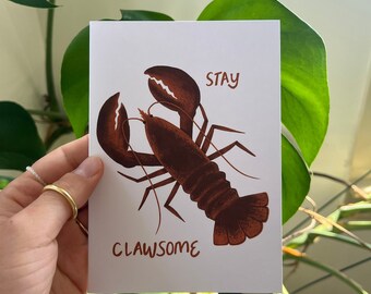 Stay Clawsome Lobster - Pack of 10 Greeting Cards - Nautical Greeting Cards