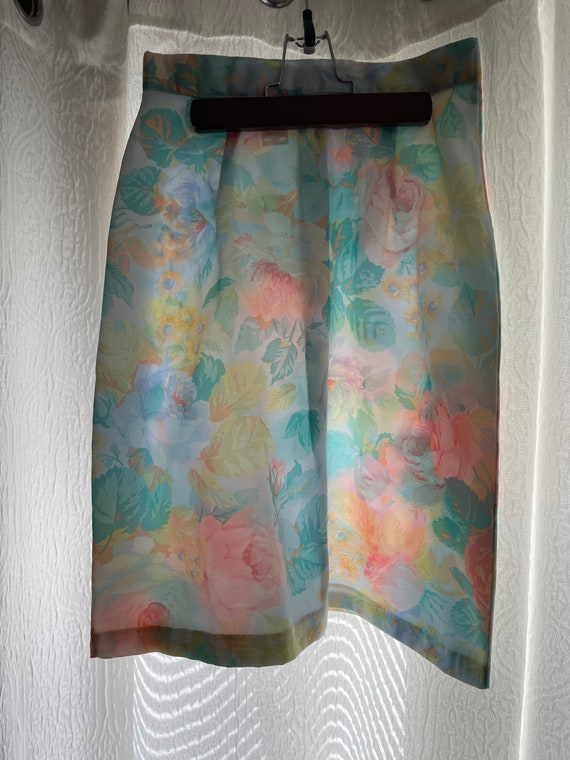 Vintage 1980s Floral midi skirt