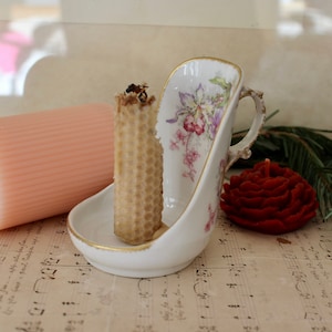 Hand candle holder, Limoges porcelain