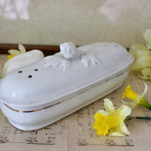 Vintage porcelain toothbrush box holder, WG and Co, Limoges France // WG and Co toothbrush box, Limoges