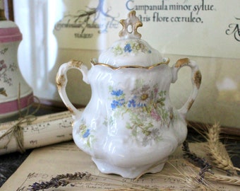 Vintage porcelain sugar pot, Limoges