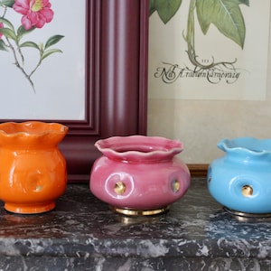 Set of 3 ceramic vases / candy boxes, 1960