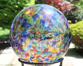 Glass Gazing Ball "Transparent Multi-Color" 12 Inch