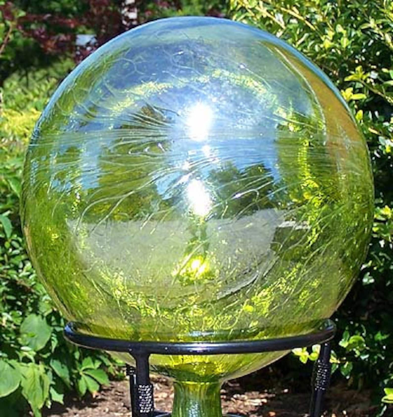 Glass Gazing Ball Lemon Yellow 12 Inch Etsy