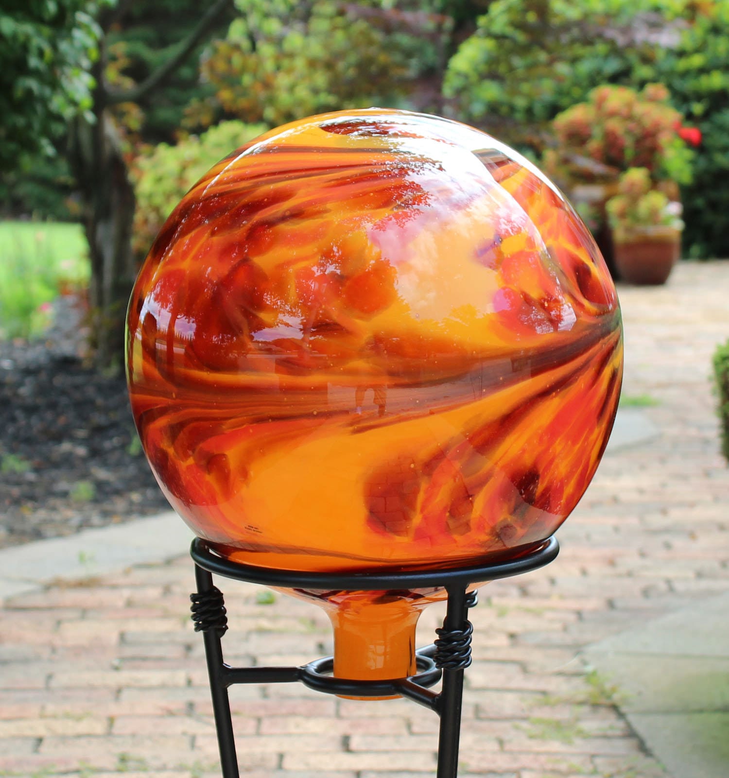 Brown Sugar Orange Gazing Ball Etsy