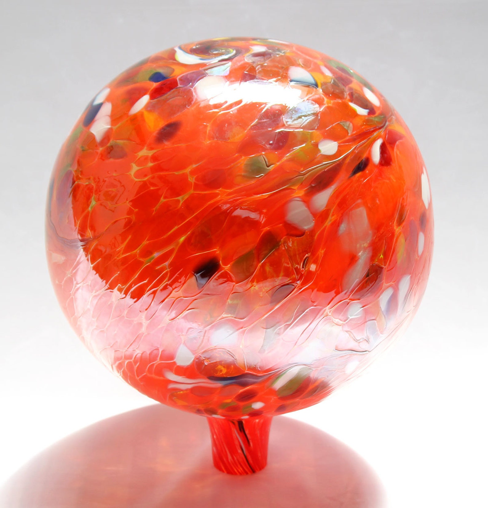 Circus Orange Gazing Ball Glass 12 Inch Diameter Etsy