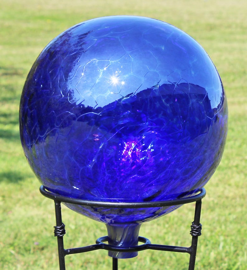 Cobalt Blue Gazing Ball Glass 12 Inch Diameter | Etsy