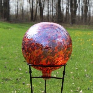 Glass Gazing Ball &quot;Dark Sun (color out)&quot; 12 Inch Iridescent