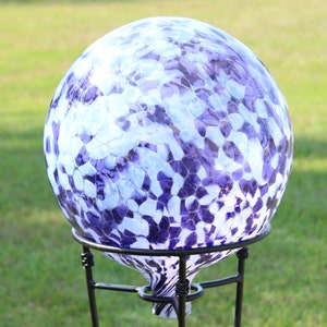 Glass Gazing Ball &quot;Hyacinth / Moon Glow&quot; 12 Inch
