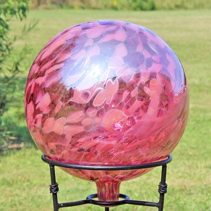 Glass Gazing Ball &quot;Tea Rose&quot; 12 Inch