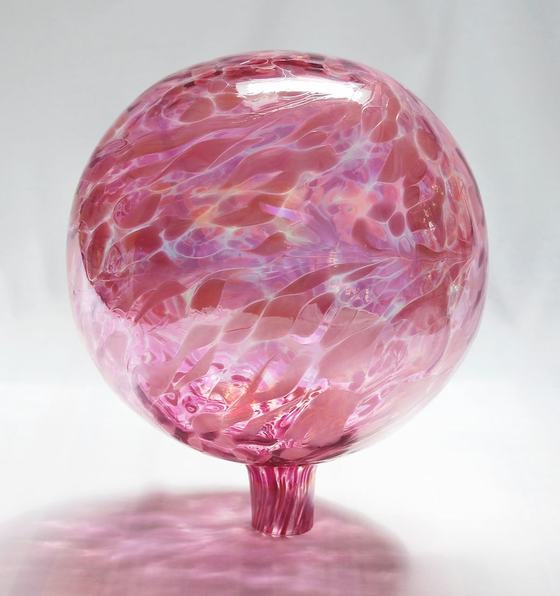 Glass Gazing Ball Tea Rose 12 Inch Etsy
