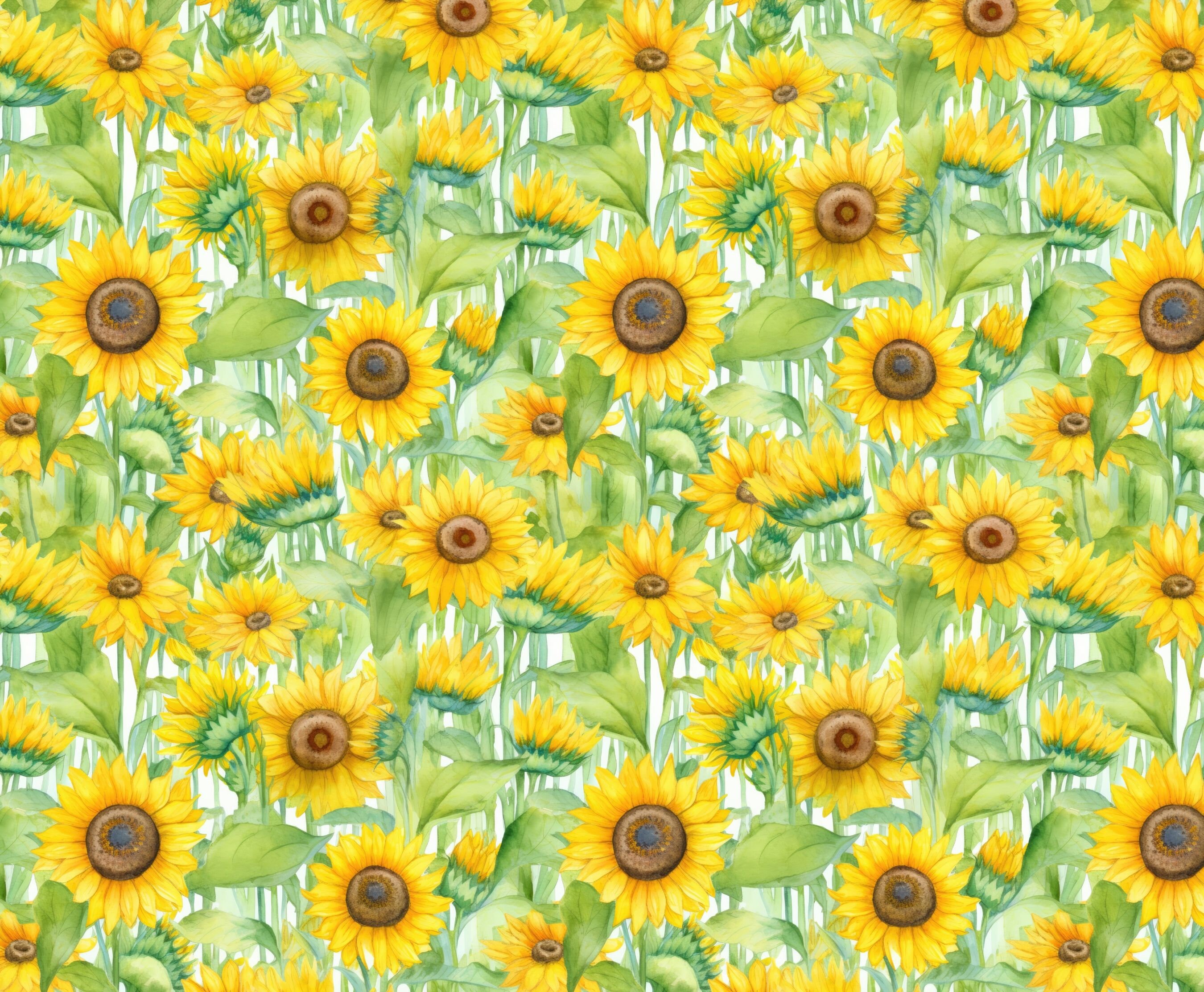 Seamless Digital Paper Sunflowers Vintage Patterns Etsy