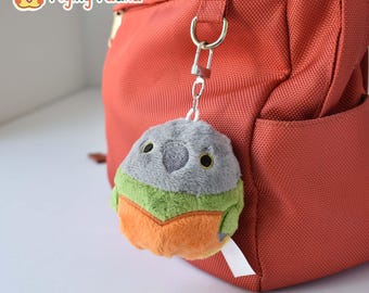 Senegal Parrot Keychain, Handmade Plush Bird Accessory, Gift for Bird Lovers