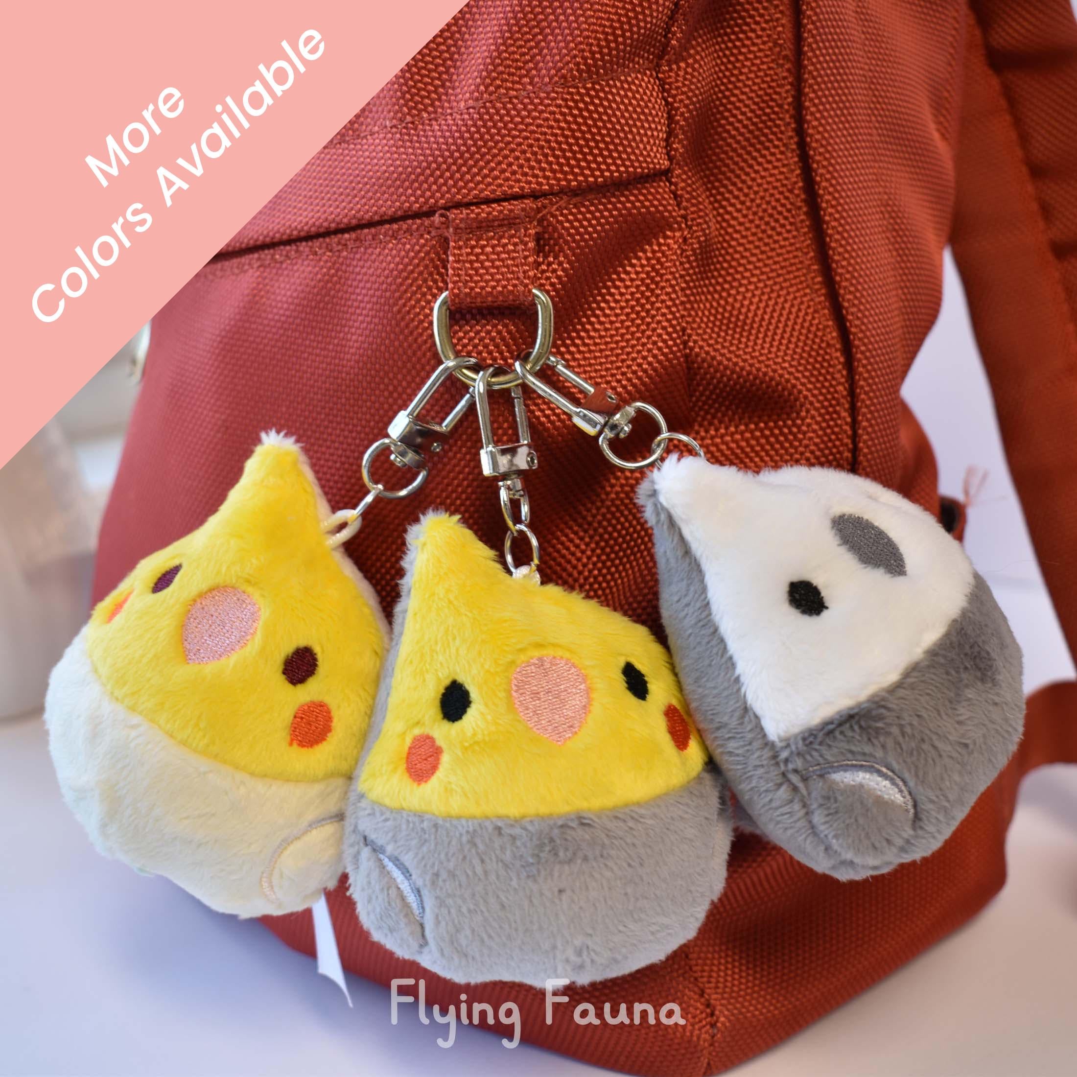 Keychain Plush Cockatiel Bird Keychain Backpack Accessory Gift for Bird Lovers Cute Key Chain Handmade Plushie Keychain
