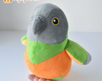 Senegal Plush Bird Stuffed Animal Toys Gift for Bird Lovers, 8 inches tall