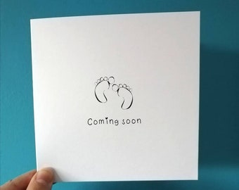 Pregnancy Announcement Card, Baby shower, parents to be card, we're having a baby, personalised pregnancy announcement, baby, coming soon