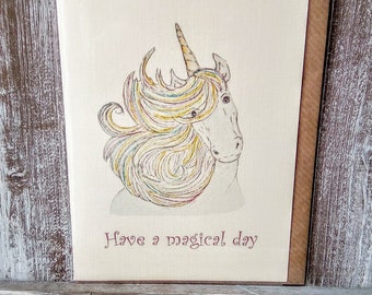 Unicorn Card, Unicorns card, Happy birthday card, birthday, have a magical day, unicorn birthday card, unicorn party ideas