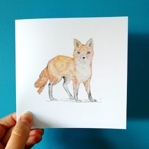 Carte Fox, Carte avec renards, faune britannique, Carte d’anniversaire Fox