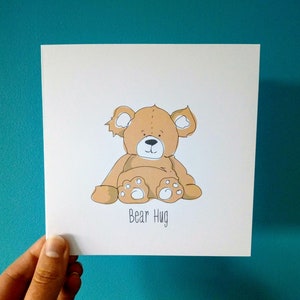 Carte Bear Hug, carte Baby Bear, carte câlin, carte thinking of you, cadeau câlin d’ours, carte d’ours mignon, maman ours, papa ours, ours mignon, carte d’ours