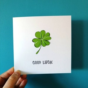 Carte de bonne chance, Trèfle à quatre feuilles, Chance des Irlandais, Saint-Patrick, cadeau de bonne chance, bonne chance dans un nouvel emploi, bonne chance pour voyager, retraite