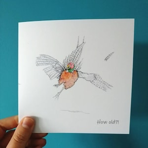 Pheasant Birthday Card: Hand-Drawn Wildlife Art