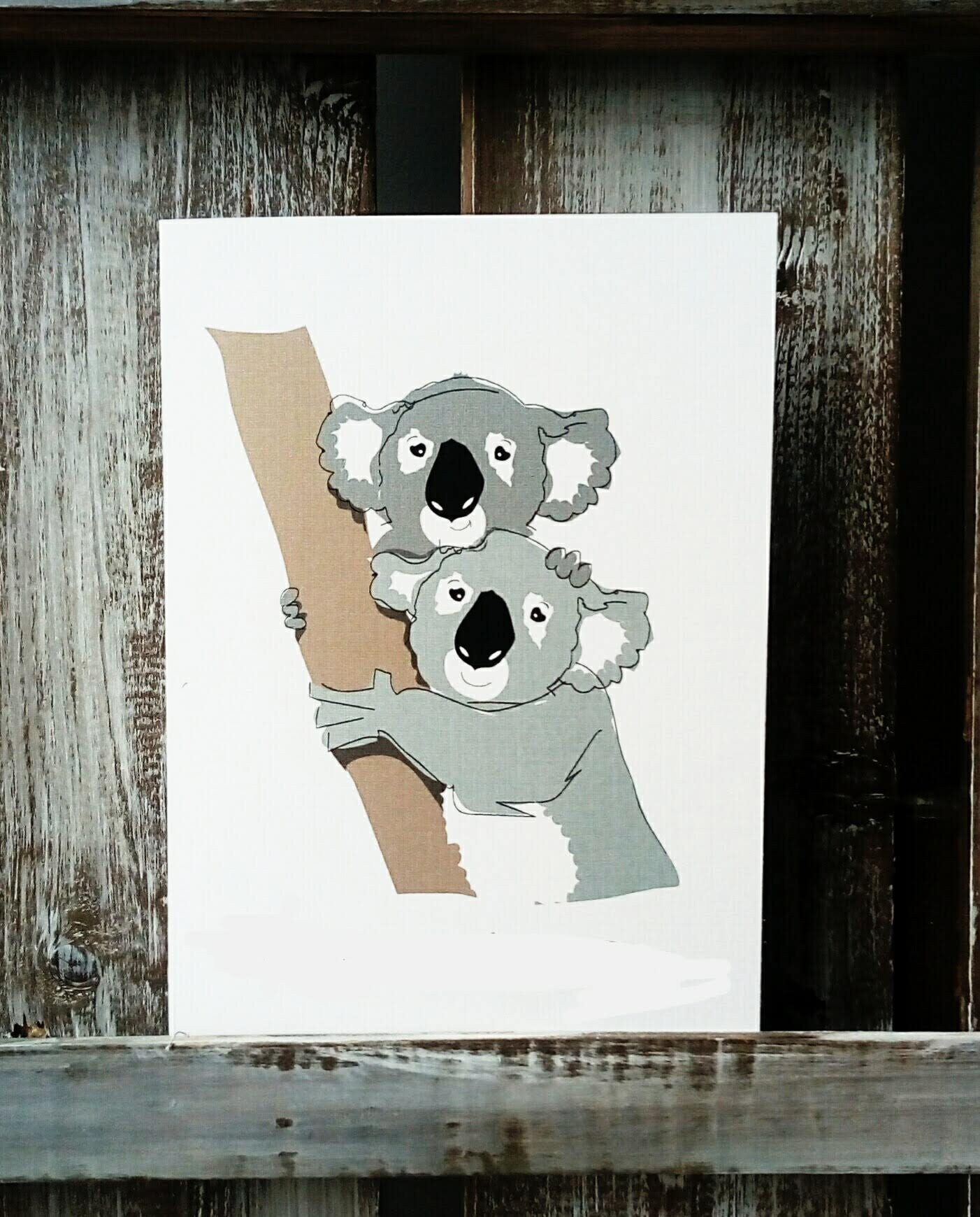 Tarjeta Koala tarjeta koalas pareja de koalas tarjeta de Etsy