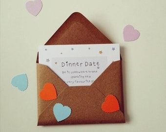 Date Night, Date Night cards, 12 small date night cards, monthly date night ideas, valentine's present, engagement gift, gift for couples