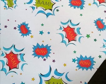 Super hero Gift Wrap, Superhero Birthday Gift Wrap, For Boy Girl Son Daughter Niece Nephew Wrapping Paper For Children's Kid's Birthday Gift
