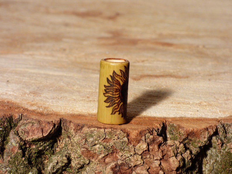 Dreadlock beads dreadlock beads dread beads with burnt-in motif sunflower sun 6-16 mm of bamboo hippie boho Jatas alternative