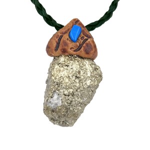 Pyrite crystals healing  stone necklace natural gemstone pendant.
