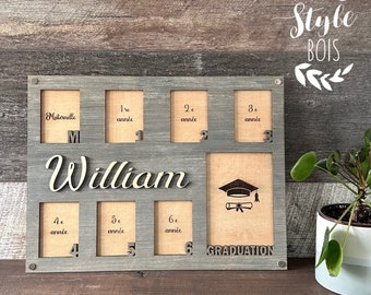 School photo frame, primary school, school journey, school photo souvenir, school photo sign, school photo frame, graduation photo, wood style