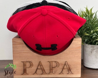Porta gorras, organizador de gorras, personalizado, almacenamiento de gorras, gorras, decoraciones de madera, estilo madera