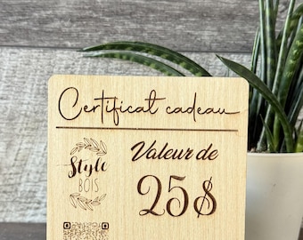 Gift certificate, personalized gift, gift card, gift voucher, gift certificate, Stylebois