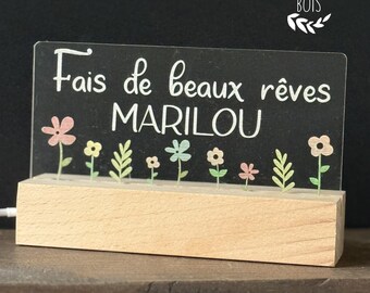 LED night light, personalized night light, custom light, acrylic night light, children's night light, bedroom light, mood light, Wood Style