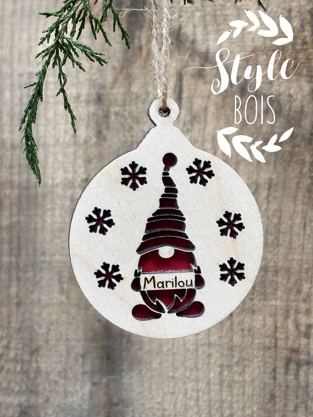 Christmas Gift, Christmas Stocking, Christmas Ball, Wooden Ornament