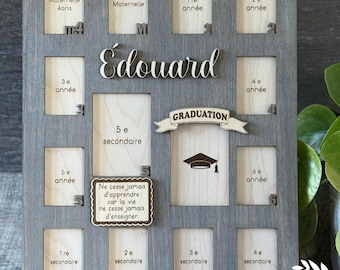 School photo frame, kindergarten 4 years, school career, school photo souvenir, school photo, school photo frame, graduation photo, wood style