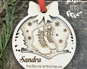 Personalized wooden ornament, custom ornament, personalized Christmas decoration, Christmas tree ornament, wooden Christmas decoration, wood style