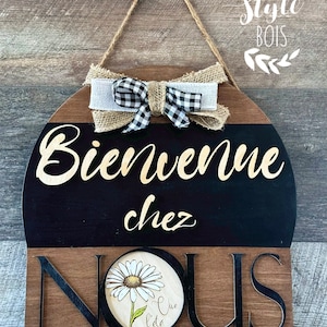Door decoration, welcome door poster, round wood poster, farmhouse, home decoration, modern decoration, wood decorations, wood style