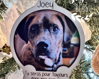 Dog ornament, personalized, animal ornament, wooden Christmas ball, tree ornament, wooden Christmas decoration, Christmas tree, Christmas decoration, wooden style