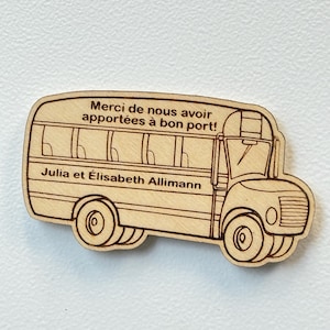 Bus driver, bus driver, bus magnet, engraved magnet, end of school year gift, wooden magnet, wood style