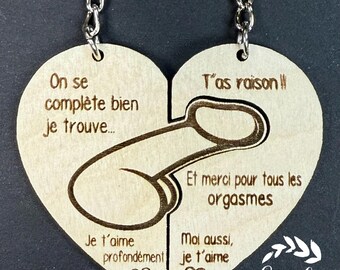 Keychain duo, magnet duo, couple keychain, couple magnets, phallus keychain, funny couple gift, Valentine's Day gift, engraving, wood style