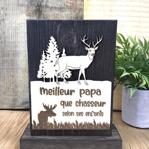 Decoration hunter, hunter, personalized, hunting trophy, gift man, gift dad, wood decoration, father's day, engraving, trophy, stylewood