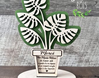 Office decoration, teacher gift, school gift, educator, director, personalized frame, laser cutting, plant, personalized gift, wood style