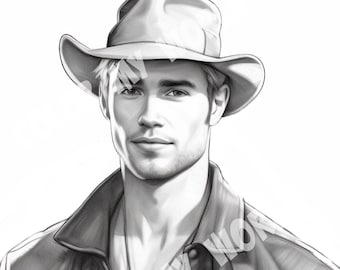 Roy Adult Coloring Greyscale