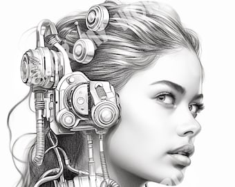 Alexa Adult Coloring Greyscale