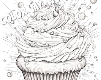 Cupcake volwassen kleuren grijstinten