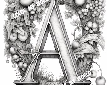 Letter A grijswaarden kleurplaat